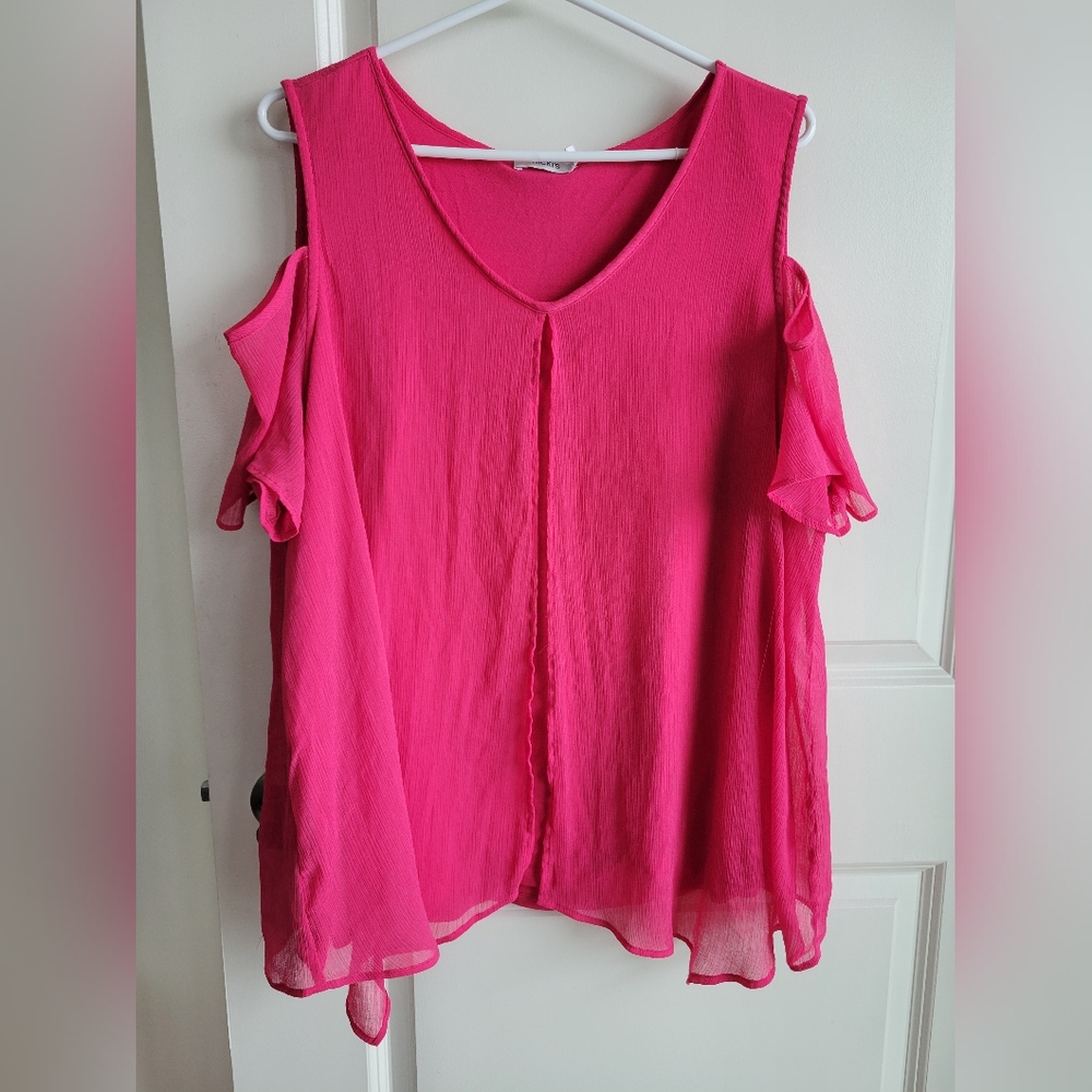 Ricki's XXL Pink Cold Shoulder Top